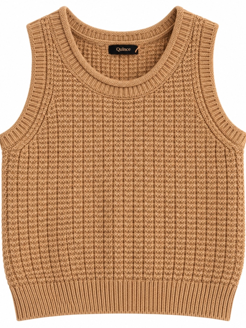 NWT Quince Men's Camel Knit Crewneck Tank Sweater